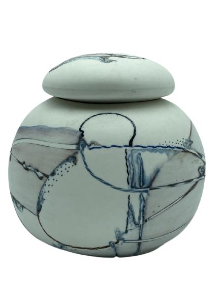 VTG SOUTHWEST STYLE CERAMIC POTTERY LIDDED VASE 6" (1 of 5)