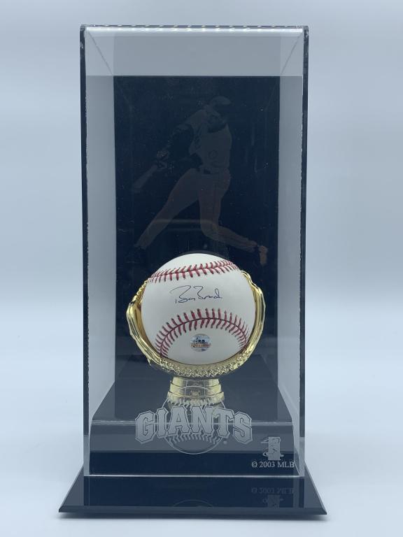 BARRY BONDS SIGNED AUTOGRAPH BASEBALL IN CASE 10" (1 of 4)