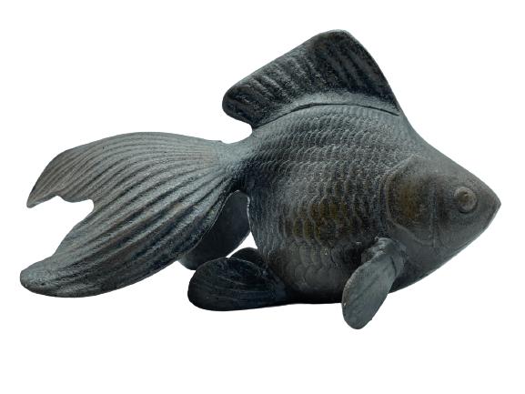 VINTAGE CAST BRONZE FISH SCULPTURE FIGURINE 8" (1 of 4)