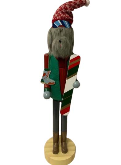 LARGE WOOD "NUTCRACKER" SKI DOG DECORATIONS 66" (1 of 1)