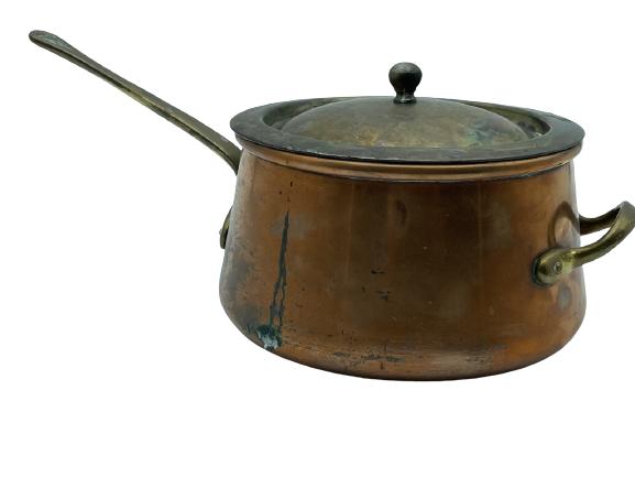 VINTAGE FRENCH ANTIQUE STYLE COPPER POT 8" (1 of 4)