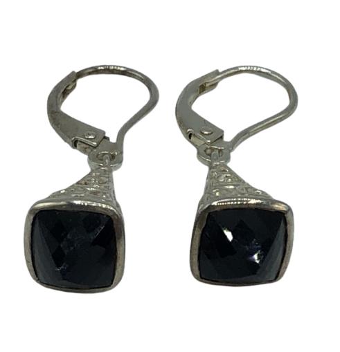 VINTAGE STERLING SILVER  EARINGS WITH STONE (1 of 3)