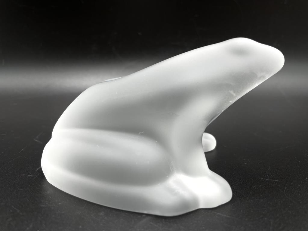 VINTAGE BACCARAT CRYSTAL FROSTED GLASS FROG 4" (1 of 6)