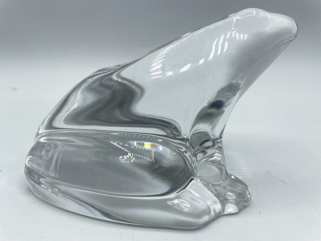 VINTAGE BACCARAT CRYSTAL GLASS FROG FIGURINE 4" (1 of 4)