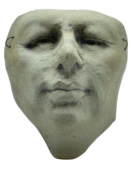 MICHAEL BARNES STYLE STONEWARE CERAMIC MASK 7" (1 of 2)