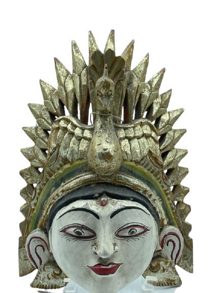 VINTAGE CEREMONIAL CARVED WOOD MASK 13" (1 of 3)