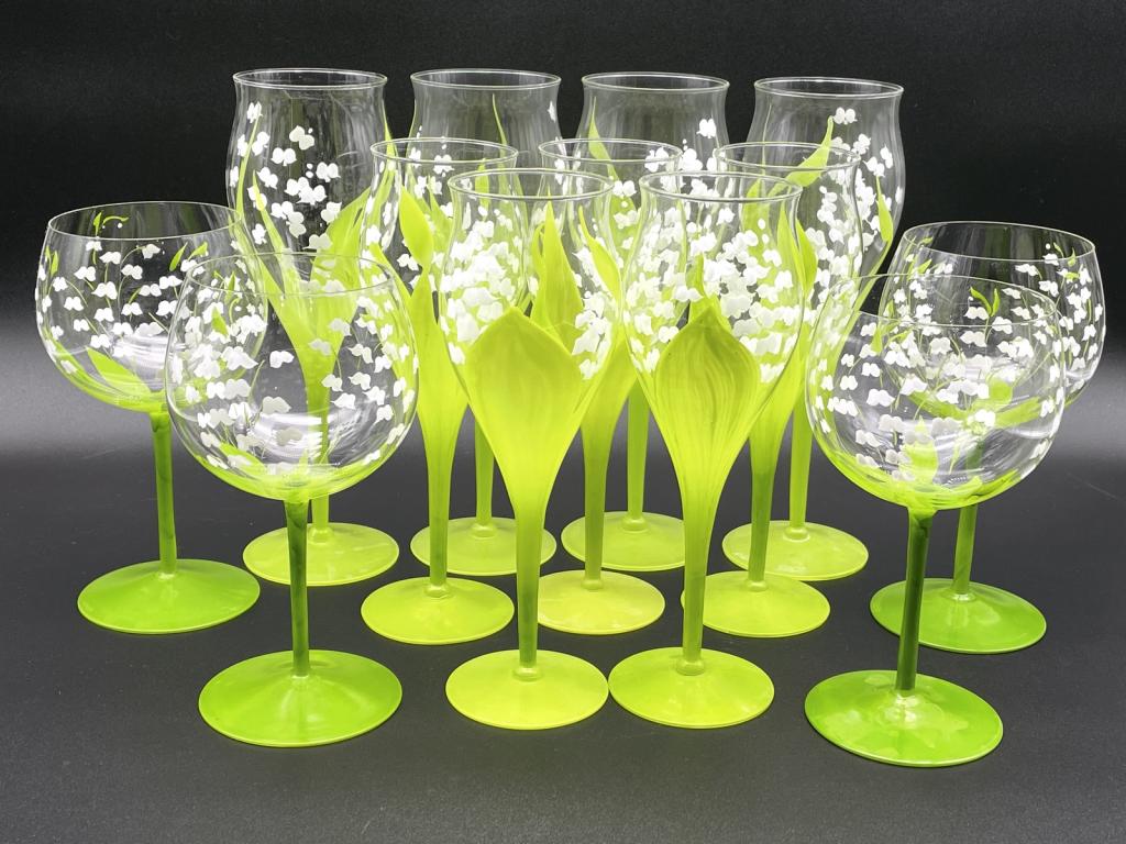 13 GLORIA VANDERBILT HAND PAINTED STEMWARE GLASSES (1 of 1)