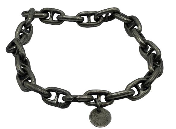 STERLING SILVER CHAIN LINKS BRACELET W/ CHARM (1 of 4)