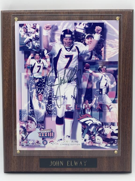 JOHN ELWAY SIGNED SUPERBOWL XXIII SIGNED PLAQUE (1 of 2)