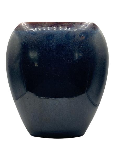 BLUE DECORATIVE GLAZED OPTTERY VASE 12" (1 of 4)