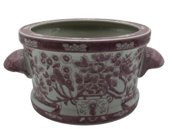 RED AND WHITE VTG ORIENTAL PLANTER (1 of 7)