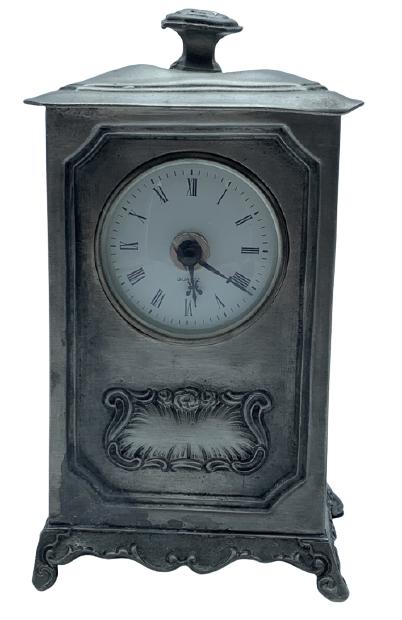 VINTAGE SILVER MANTLE CLOCK (1 of 5)