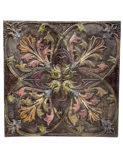 KENNY HOFF MOUNTED 1890'S CEILING TILE ART 34" (1 of 6)