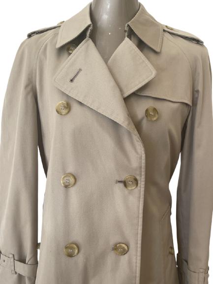 LADIES BURBERRY LINED TRENCH COAT RAIN COAT SZ M (1 of 6)