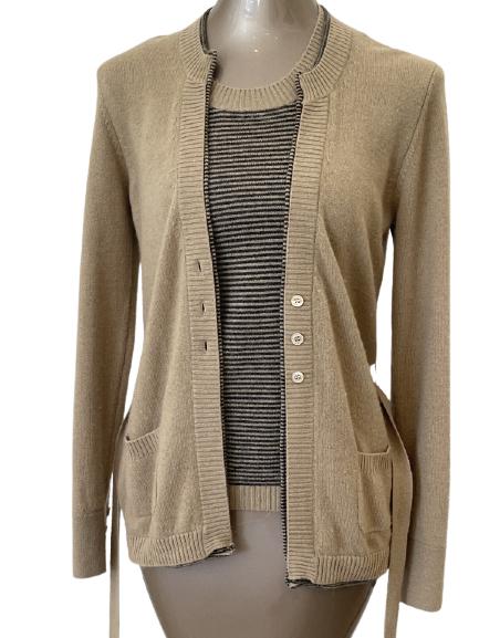 BLUE LES COPAINS CASHMERE TWIN SET SZ 44 (1 of 4)