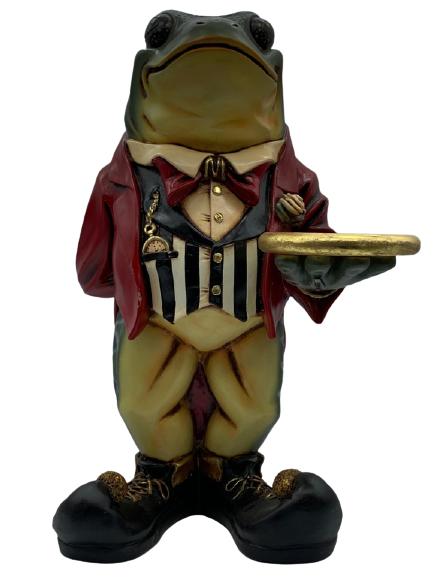 FROG BUTLER STATUE HOLDING A SERVING TRAY (1 of 7)