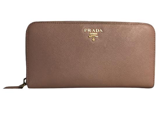 VTG PRADA PINK SAFFIANO LEATHER ZIP AROUND WALLET (1 of 7)