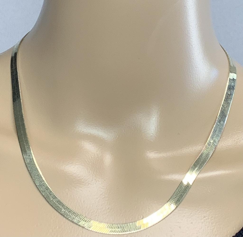 STERLING SILVER VTG  FLAT CHAIN NECKLACE (1 of 6)