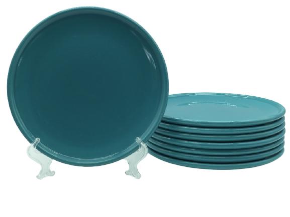 8 WAECHTERSBACH BLUE DINNER PLATES 10": 8 WAECHTERSBACH BLUE DINNER PLATES SET OF 8- VERY GOOD CONDITION CONSISTENT WITH AGE AND USE-HPG11221