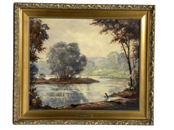 JACOB L. GREENLEAF LANDSCAPE OIL PAINTING 30" (1 of 4)