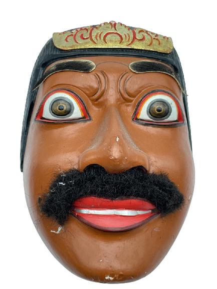BALI TOPPENG TRADITIONAL CARVED WOOD DANCE MASK 8" (1 of 2)