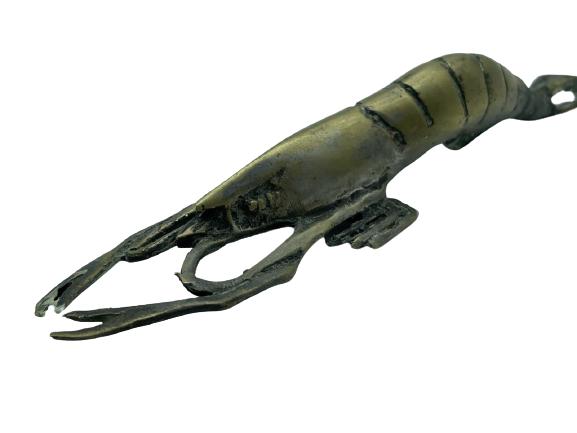 VTG JAVANESE BALI  BRASS PRAWN SHRIMP FIGURINE 6" (1 of 5)