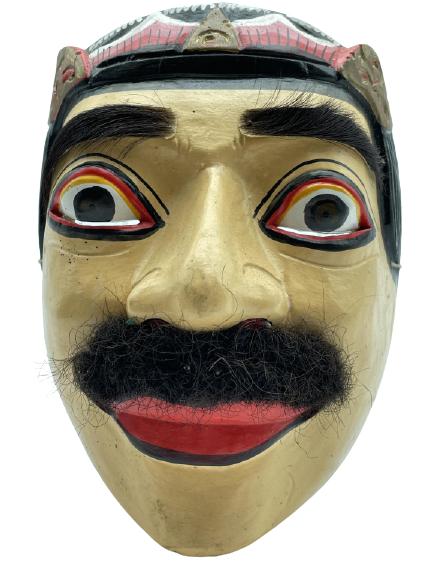 BALI TOPPENG TRADITIONAL CARVED WOOD DANCE MASK 7" (1 of 2)