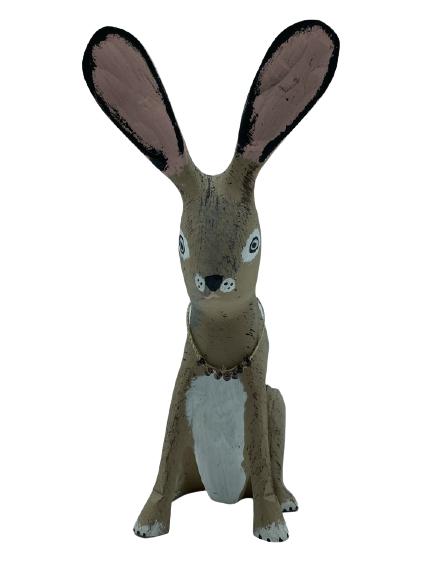 CARVED TIMBER BUNNY SCULPTURE 10" (1 of 4)