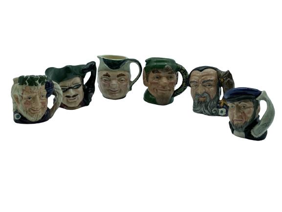 6 ASSORTED ROYAL DOULTON TOBY MUGS 2.5" (1 of 5)