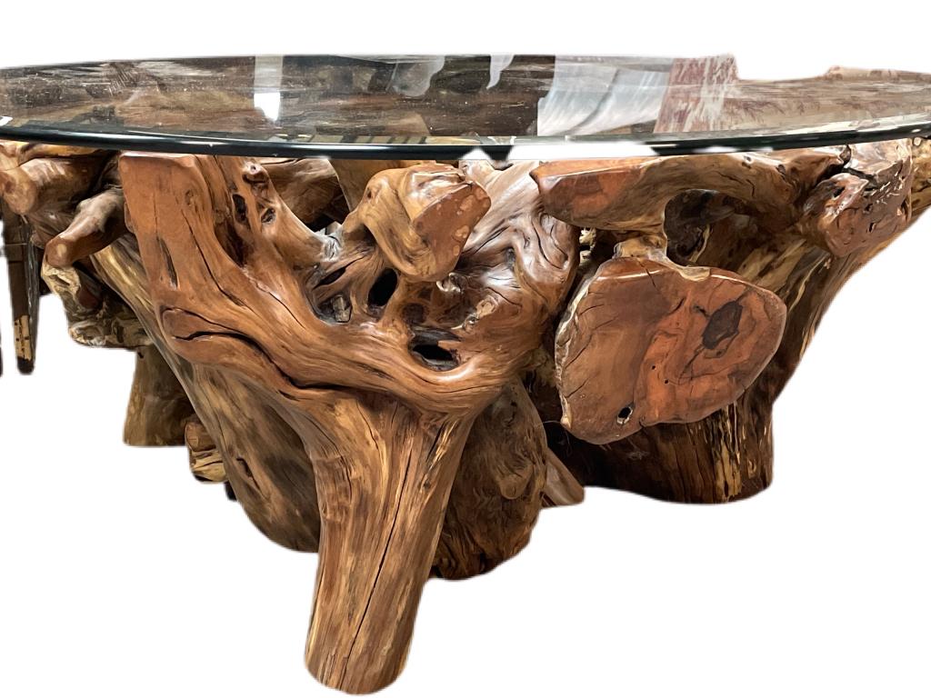 VINTAGE BURLWOOD ROOT COFFEE TABLE 36" (1 of 5)