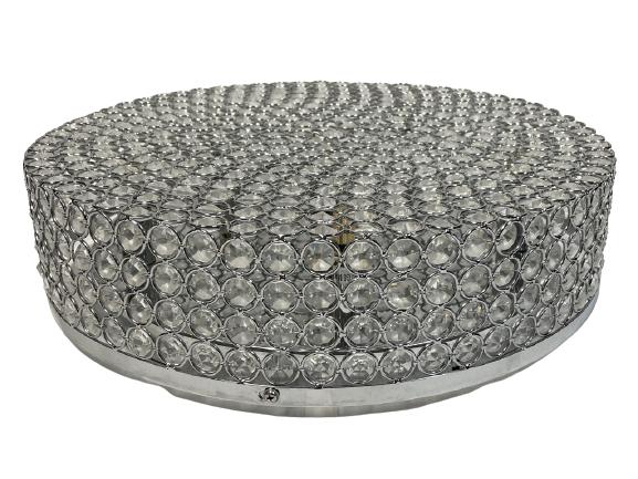 CRYSTAL GLASS FLUSH MOUNT CELING LIGHT FIXTURE 16" (1 of 4)