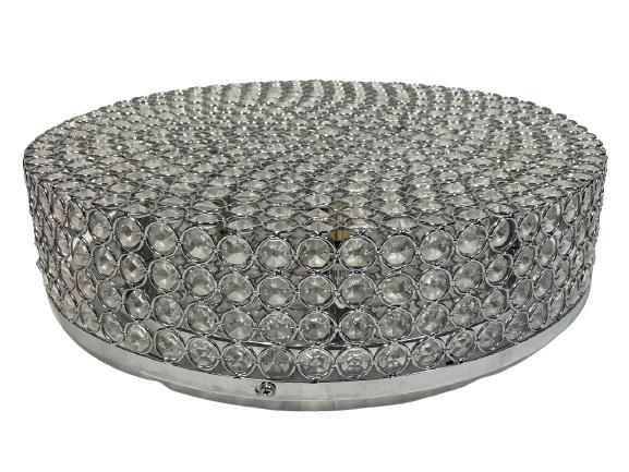 CRYSTAL GLASS FLUSH MOUNT CELING LIGHT FIXTURE 16" (1 of 4)