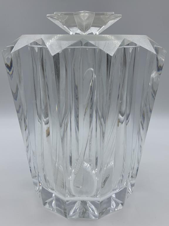 VTG JUDITH KRUGER  LUCITE ICE BUCKET WITH TONGS (1 of 8)