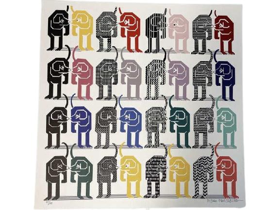 PEDRO FRIEDEBERG "PERROS" SERIGRAPH PRINT 25" (1 of 4)
