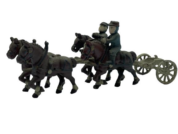 ANTIQUE CAST IRON CARRIAGE HORSE TOY 14" (1 of 4)