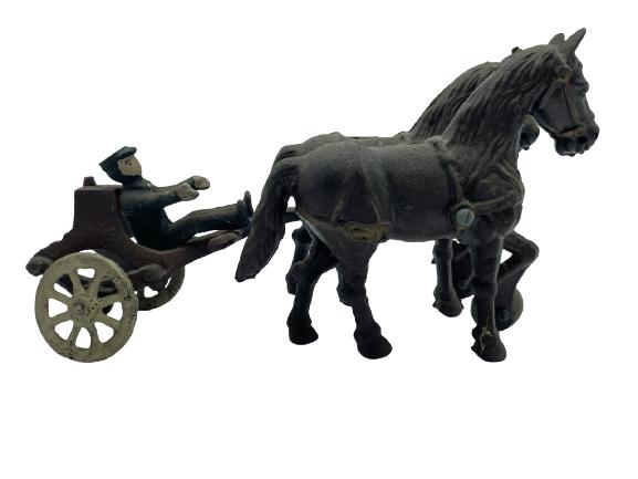 ANTIQUE CAST IRON  CARRIAGE HORSE TOY  11" (1 of 3)