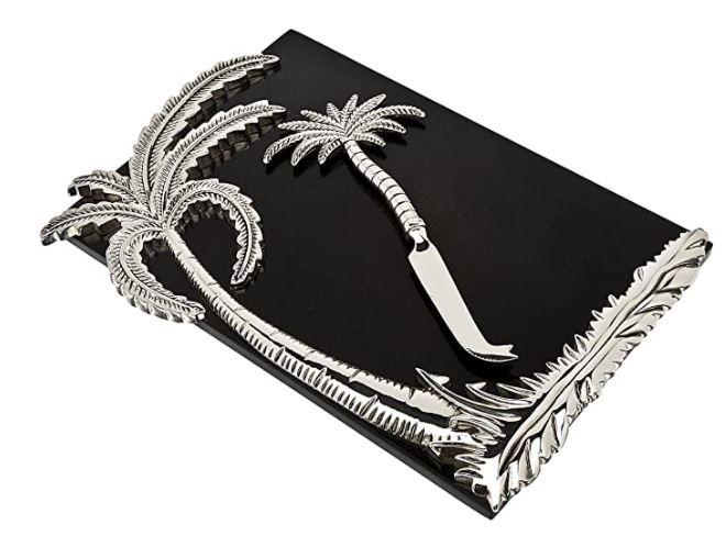 GODINGER PALM TREE MARBLE CHEESE BOARD NIB (1 of 1)