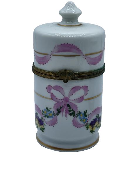 VTG LIMOGES FRANCE PORCELAIN VANITY JAR: VTG LIMOGES FRANCE PORCELAIN VANITY JAR