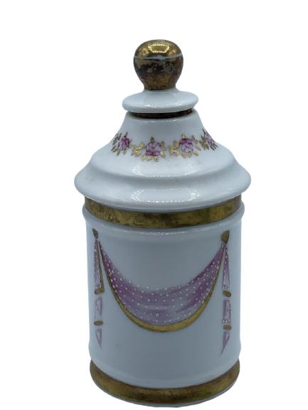 VTG LIMOGES FRANCE PORCELAIN VANITY JAR: VTG LIMOGES FRANCE PORCELAIN VANITY JAR