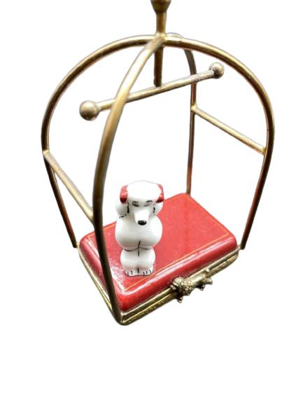 VTG ROCHARD LIMOGES FRANCE POODLE PILL BOX: VTG ROCHARD LIMOGES FRANCE POODLE PILL BOX