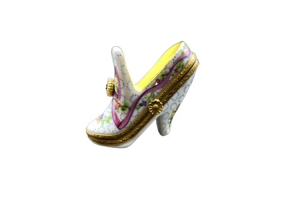 ROCHARD LIMOGES FRANCE SHOE NOVELTY PILL BOX: ROCHARD LIMOGES FRANCE SHOE NOVELTY PILL BOX