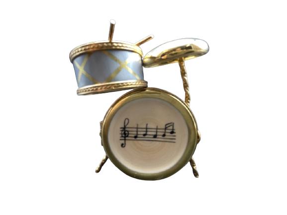 ROCHARD LIMOGES FRANCE DRUM SET PILL BOX: ROCHARD LIMOGES FRANCE DRUM SET PILL BOX