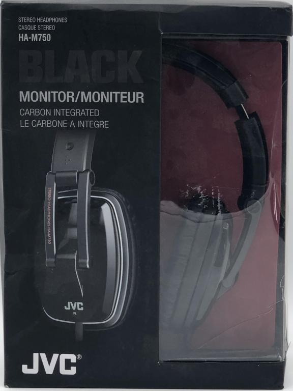 JVC HAM750 MONITOR STEREO HEADPHONES: JVC HAM750 MONITOR STEREO HEADPHONES-DJ-STYLE MONITORING-FOLDABLE HEADPHONES-SOUND ISOLATING-IN ORIGINAL BOX-JD112421
