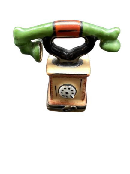 LIMOGES FRANCE TELEPHONE NOVELTY PILL BOX: LIMOGES FRANCE TELEPHONE NOVELTY PILL BOX