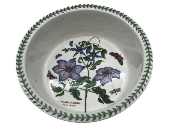 PORTMEIRION ROUND CASSEROLE WITH GLASS LID: PORTMEIRION BOTANIC GARDEN ROUND CASSEROLE WITH GLASS LID-VERY GOOD CONDITION-NEW IN BOX-JD112521