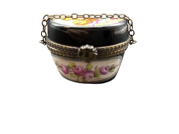 LIMOGES FRANCE HANDPAINTED PILL BOX: LIMOGES FRANCE HANDPAINTED PILL BOX