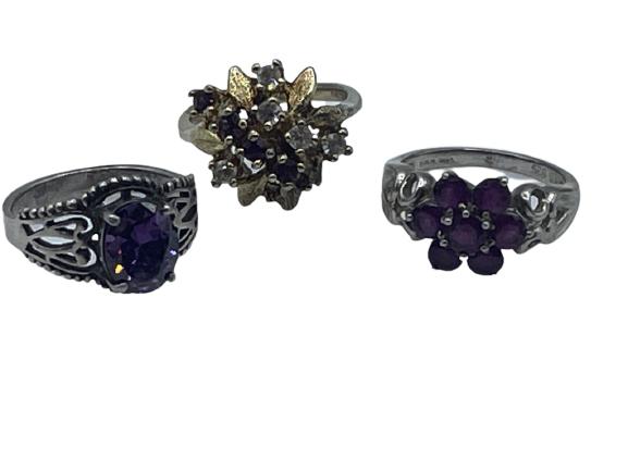 LOT OF THREE STERLING SILVER RINGS 14.7 G (1 of 4)