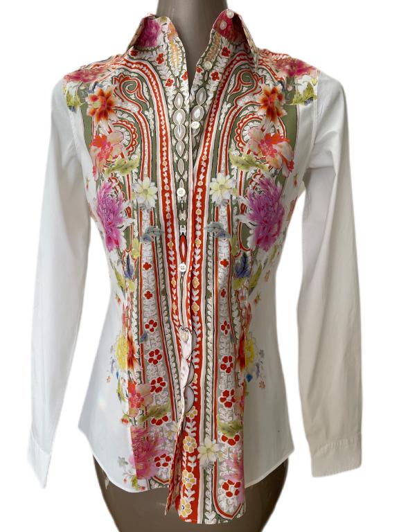 ETRO ITALY LADIES PRINTED BLOUSE SZ 42 (1 of 3)