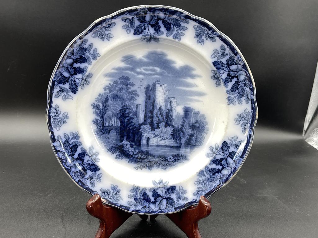 COPELAND SPODE ANTIQUE FLOW BLUE PLATE (1 of 4)