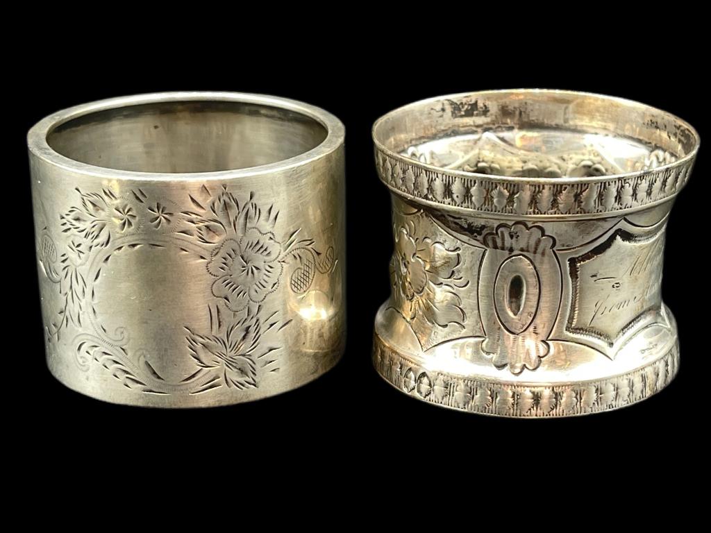 VINTAGE STERLING SILVER NAPKIN RINGS: VINTAGE STERLING SILVER NAPKIN RINGS